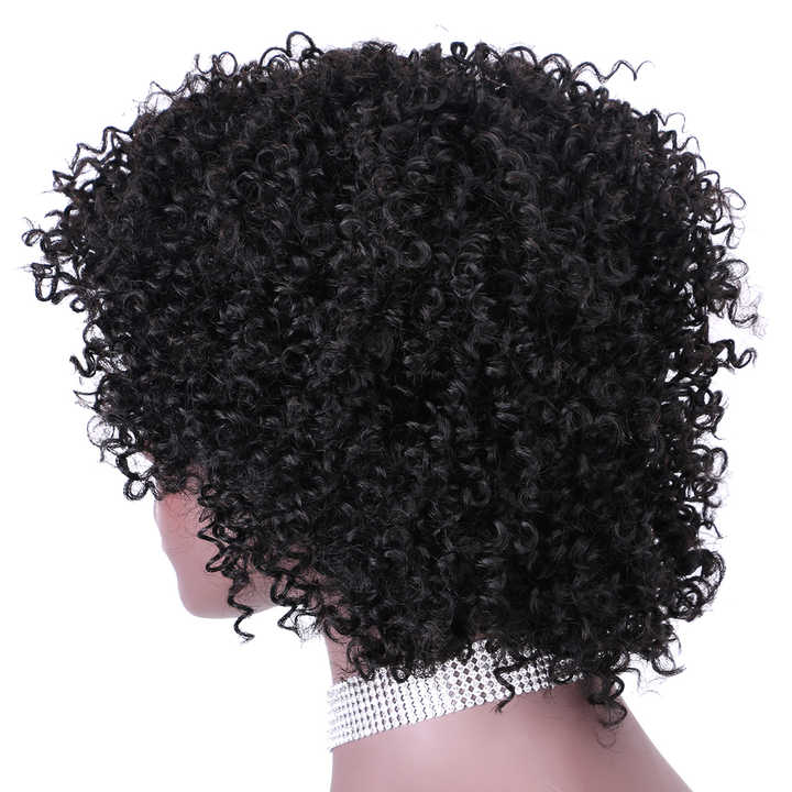 Short Stretchy African Twisted Curly Wig Brazilian Glueless Short Hair