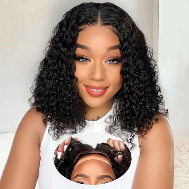 13*4 Bob Wigs Natural Black Brown Glueless Pre-Plucked Human Hair Lace