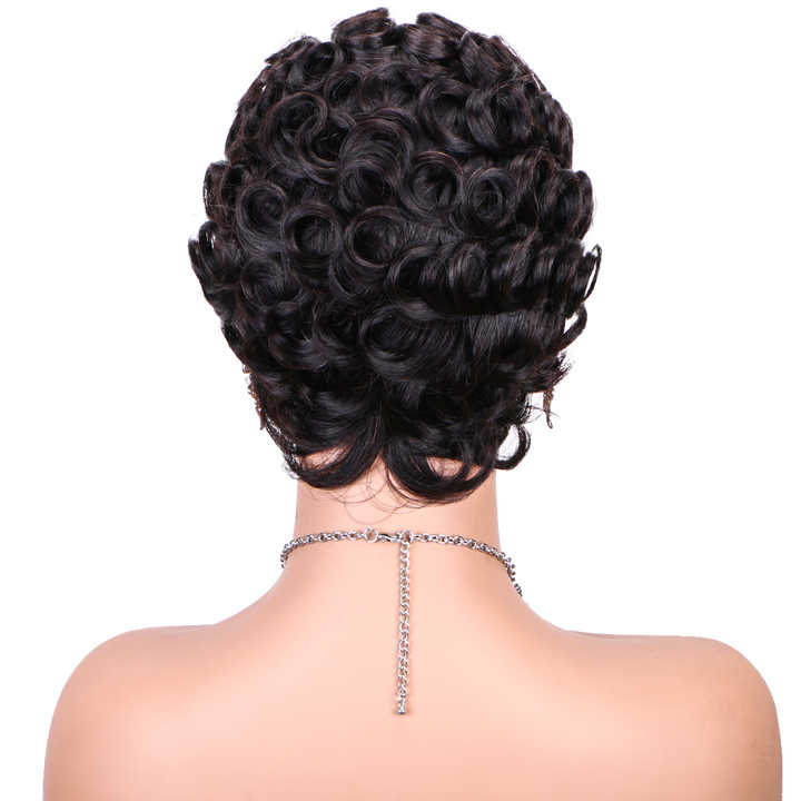 Vietnam short pixie cut human hair wig black women