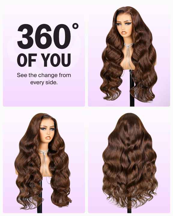 Brazilian Human Hair Wigs 13x4 Lace Wigs Chocolate Brown