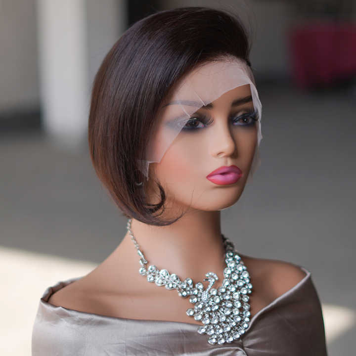 Pixie Cut Indian Wigs Short Pre-Plucked Wigs Bangs