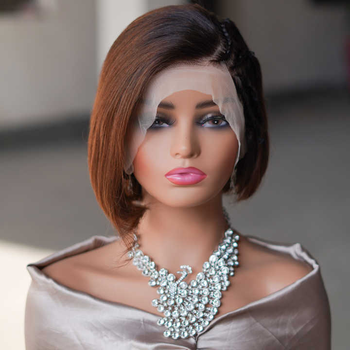Pixie Cut Indian Wigs Short Pre-Plucked Wigs Bangs